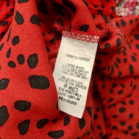 Reb. In J. Red Polka Dot Tiered Midi Dress - Picture 6 of 7